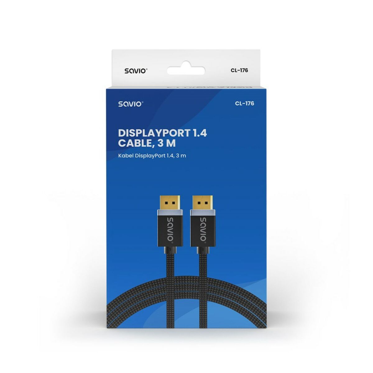 DisplayPort-Kabel Savio CL-176 Svart 3 m